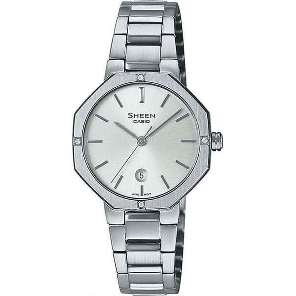 Casio Damklocka - Kvarts - Analog - Silverband i rostfritt stål - SHE-4543D-7AUER