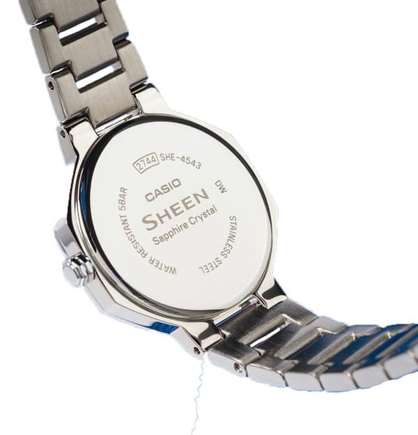 Casio Damklocka - Kvarts - Analog - Silverband i rostfritt stål - SHE-4543D-7AUER