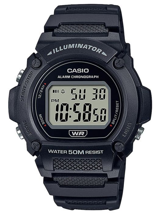 Klocka - Casio - W-219H-1AVEF - Kvarts - Digital - Svart plastrem