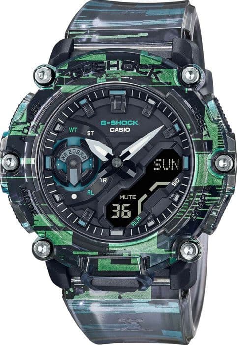 CASIO Watch - Herr - GA-2200NN-1AER - Vattentät 20 Atm - Flerfärgad plastrem