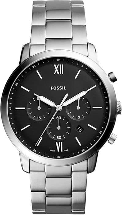 Chronograf Herre - Fossil - NEUTRA CHRONO FS5384 - Rustfrit Stål - Sort - Sølv
