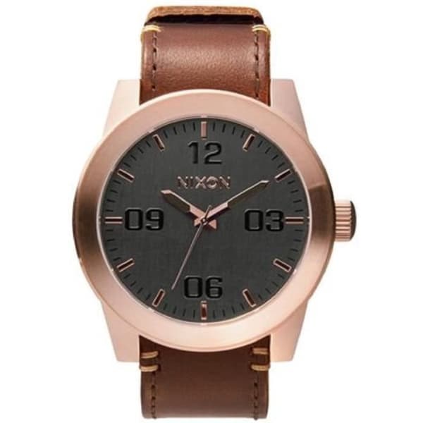 Herrklocka - NIXON - CORPORAL A2432001 - Läder - Guld - Kvarts - Analog