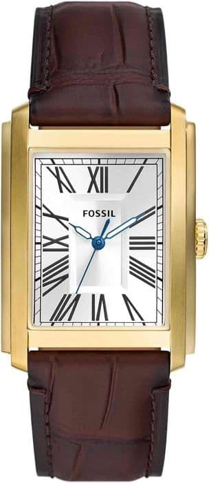Fossil herrklocka FS6011 - Brunt läder - Vattentålig 5 Atm - Kvarts - Mineralglas - Analog