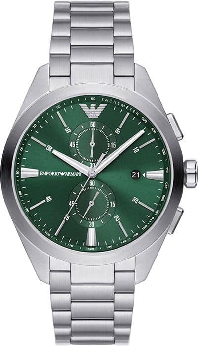 Kronografklocka - Emporio Armani - AR11480 - Silver - Återvunnet rostfritt stål - 5 ATM