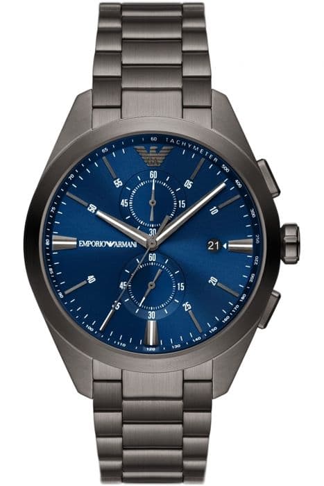 Kronografklocka - Emporio Armani - AR11481 - Stål - 5 ATM vattentäthet - Blå urtavla