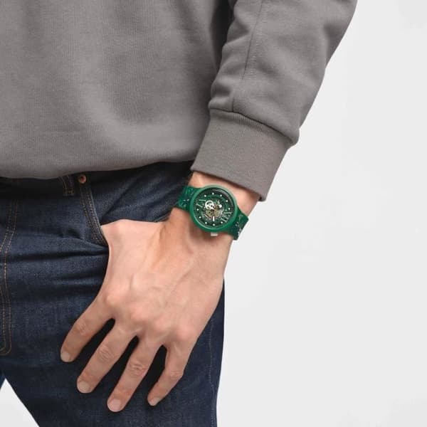 Klocka - SWATCH - CAMOFLOWER GREEN - 47mm - Silikon - Analog - Blandat