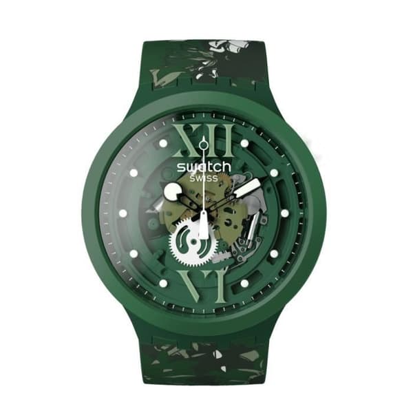 Klocka - SWATCH - CAMOFLOWER GREEN - 47mm - Silikon - Analog - Blandat