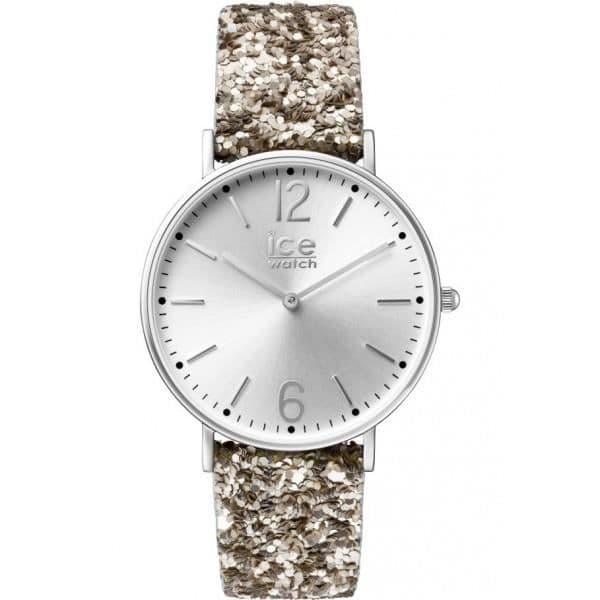 Klocka - Ice Watch - ICE MADAME - Läder Taupe - Glitter Silver - 3 ATM Vattentålighet