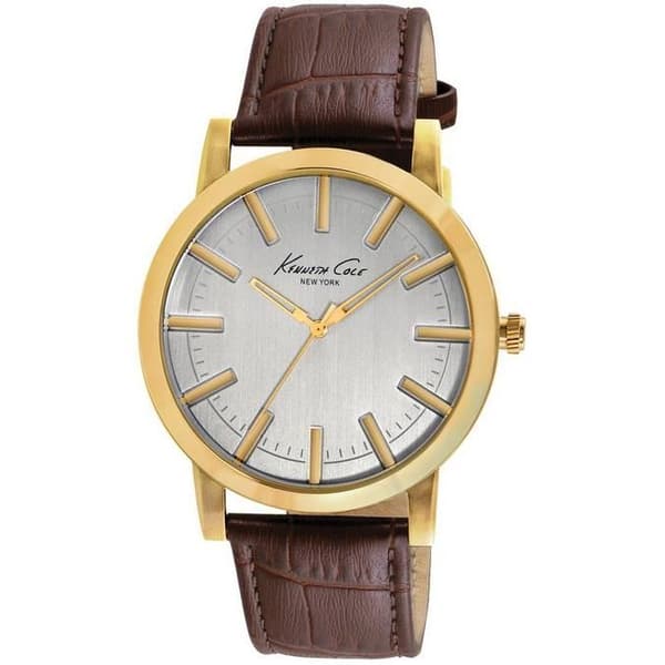Klocka - KENNETH COLE - SLIM IKC8043 - Brunt läder - Kvarts - Analog