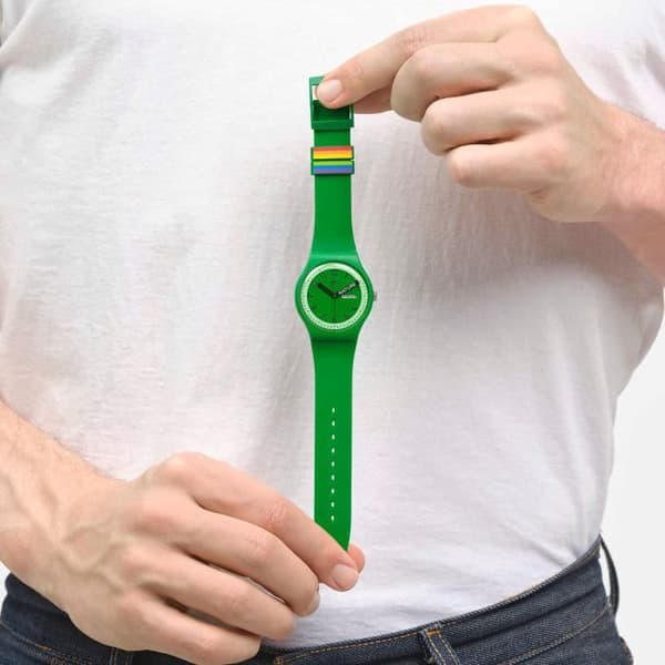 Klocka - SWATCH - PROUDLY GREEN - 41mm - Organic Armband - Analog Display