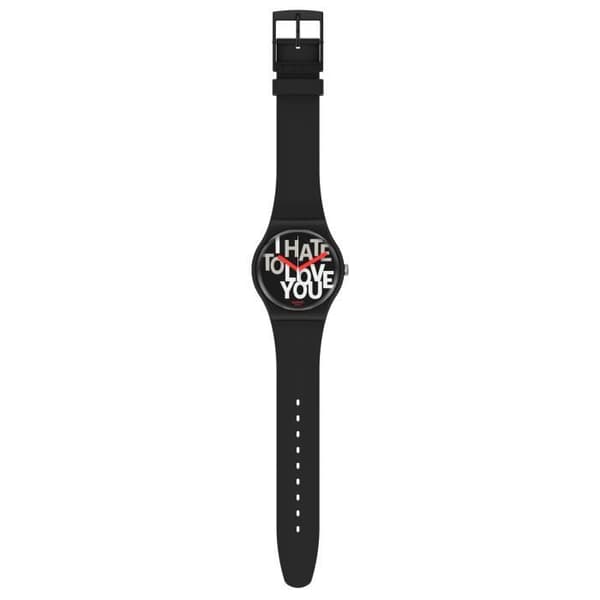 Klocka - SWATCH - HATE 2 LOVE - 41mm - Svart - Kvarts - Unisex
