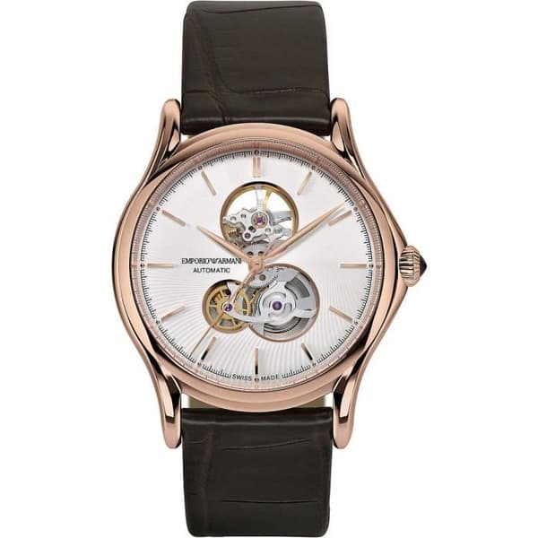 Montre Mécanique - EMPORIO ARMANI - ARS3401 - Automatisk - Alligatorläder - Roséguld