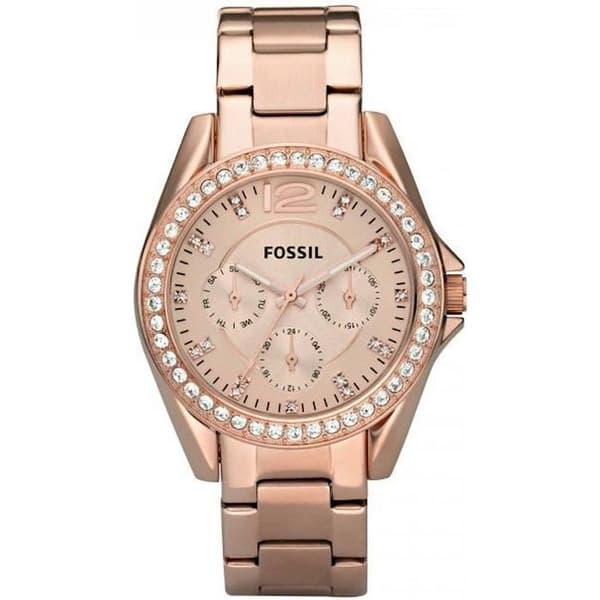 Damklocka - FOSSIL - RILEY ES2811 - Kvarts - Analog - Guldpläterat rostfritt stål