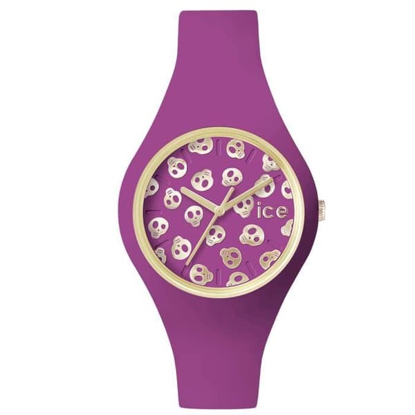 Klocka - Ice-Watch - Ice Skull Damson Liten - Kvarts - Silikon - 10 ATM