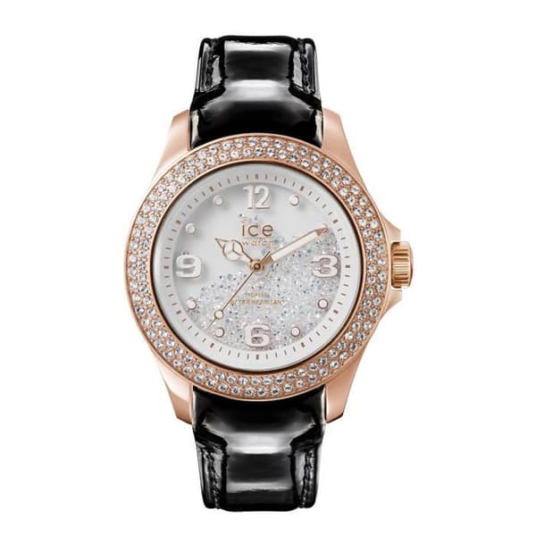 Klocka - Ice-Watch - ICE crystal Rose-Gold Svart - Läder - Analog - Dam