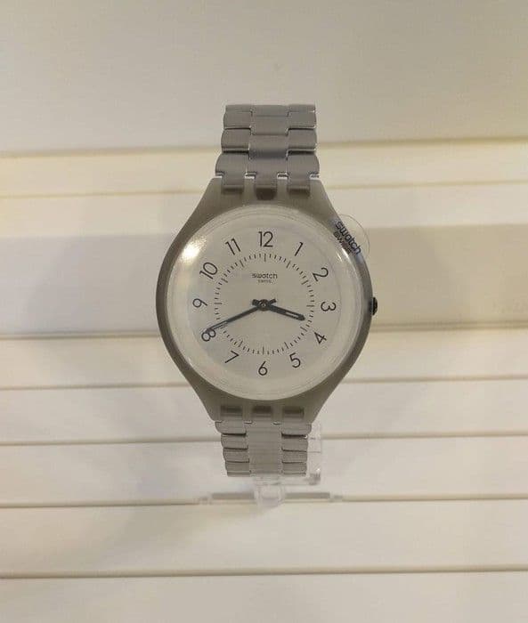 Klocka - Swatch - SVUM101G - Armband i rostfritt stål - Vit urtavla - Vattentålighet 30m