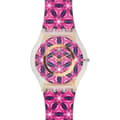 Miniatyrbild 1 av 2: Damklocka - Swatch - Vetrata SFW108 - Geometriska mönster - Läder - Kvarts