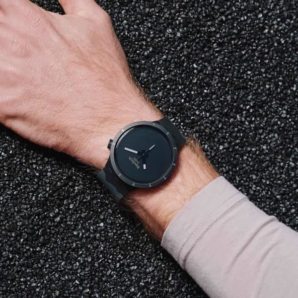 Klocka - SWATCH - BASALT Originals Big Bold - Biokeramik 47mm - Svart silikon - Analog kvarts
