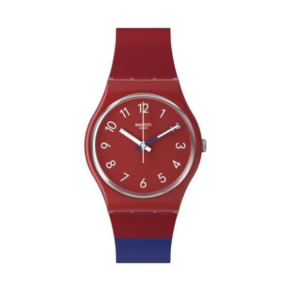 Klocka - Swatch - COLORE BLOCCO - Röd, vit, opacoblå - Silikon