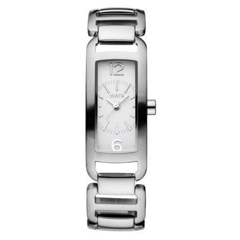 Damklocka - WATX - LUNGO RWA0621 - Kvarts - Analog visning - Vitt läder