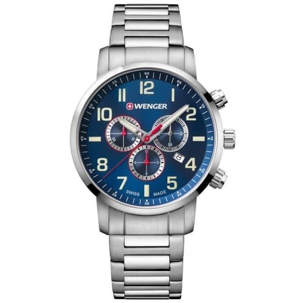 Herrklocka - WENGER - ATTITUDE CHRONO 01.1543.101 - Kvarts - Analog - Rostfritt stål