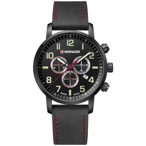 Klocka - WENGER - ATTITUDE CHRONO 01.1543.104 - Kvarts - Analog - Rostfritt stål