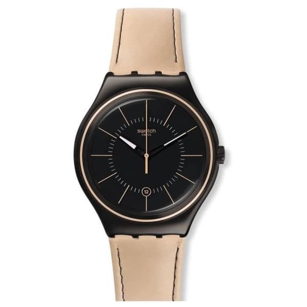 Klocka - Swatch - YWB400 - Kvarts - Analog - Brunt läder