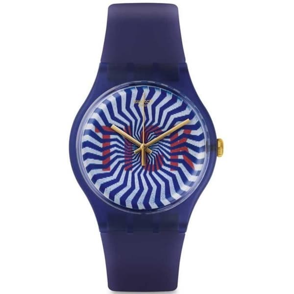 SWATCH TI-OCK HERR 41MM SILIKONREM LILA QUARTZ WATCH SUON119
