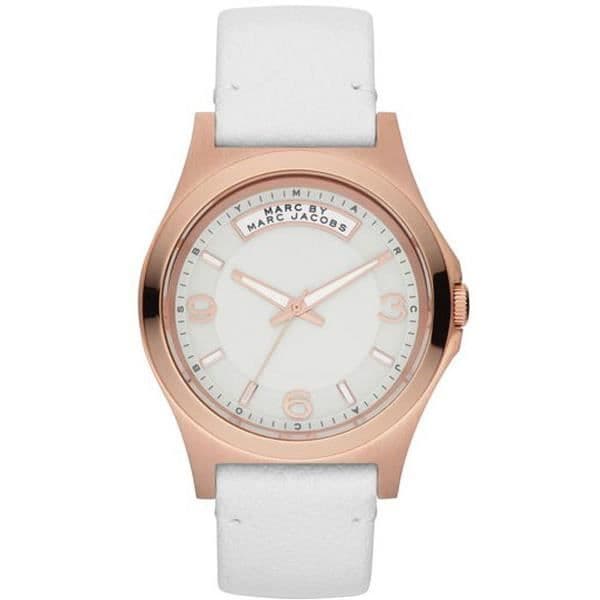 Damklocka - MARC BY MARC JACOBS - BABY DAVE MBM1260 - Kvarts - Analog - Vitt läder