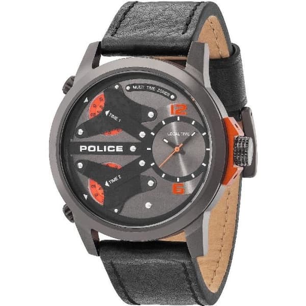Klocka - POLICE - R1451248005 - Kvarts - Analog - Svart läder