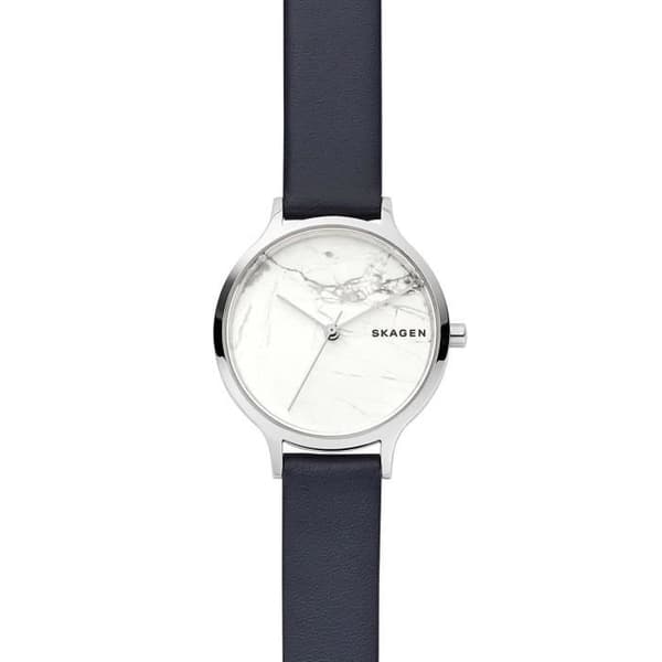 SKAGEN Damklocka i blått läder - 30413