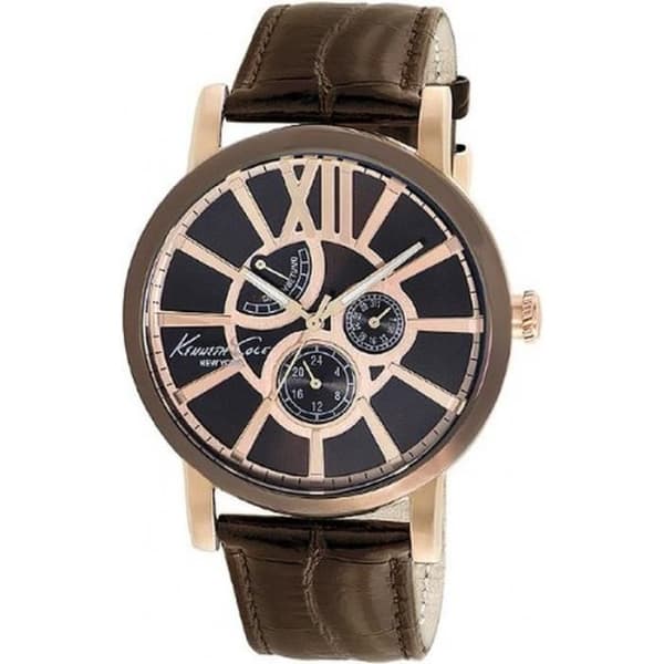 Klocka - Kenneth Cole - KC1981 - Analog - Kalvskinn - Brun