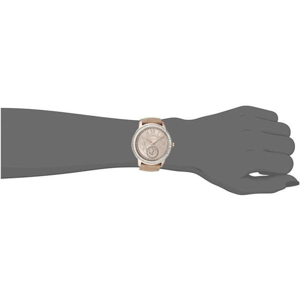 MICHAEL KORS DAM 40MM BEIGE LÄDERREM QUARTZ ROSA URURUR MK2448