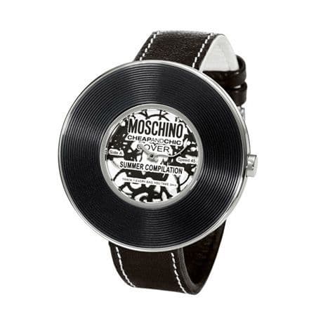 Damklocka - MOSCHINO - MW0010 - Svart läder - Kvarts - Analog