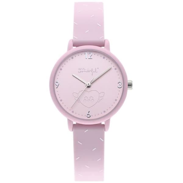 Klocka - MR WONDERFUL - HAPPY HOUR WR35101 - Kvarts - Analog - Silikon Rosa