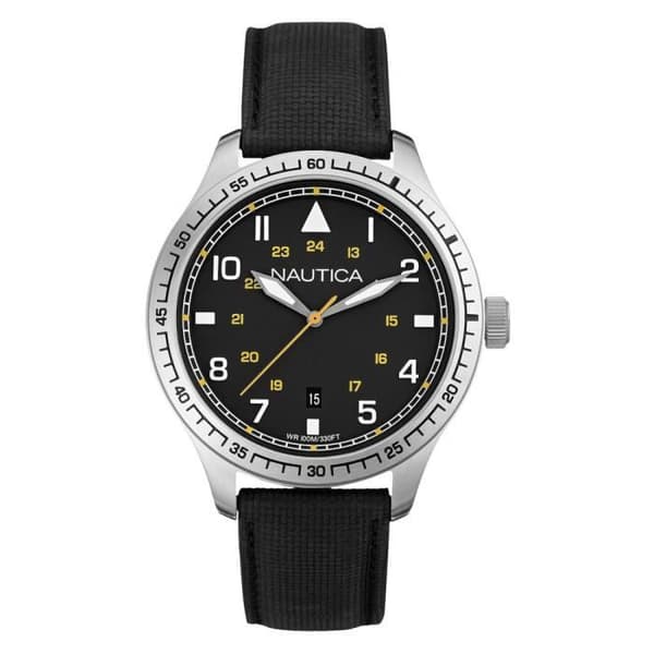 Klocka - NAUTICA - A10097G BFD 105 - Kvarts - Analog - Svart Läder - Herr