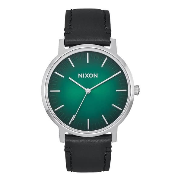 Klocka - Nixon - PORTER LÄDER - Svart läder - Silver Rostfritt stål - 40 mm