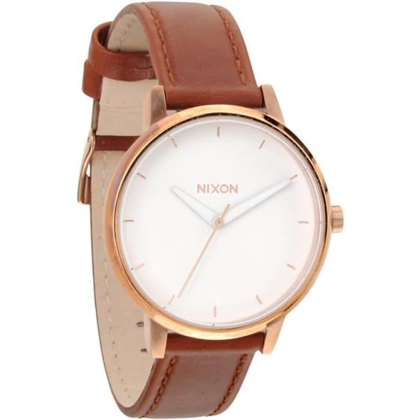 Damklocka - NIXON - KENSINGTON A1081045 - Kvarts - Analog - Brunt läder