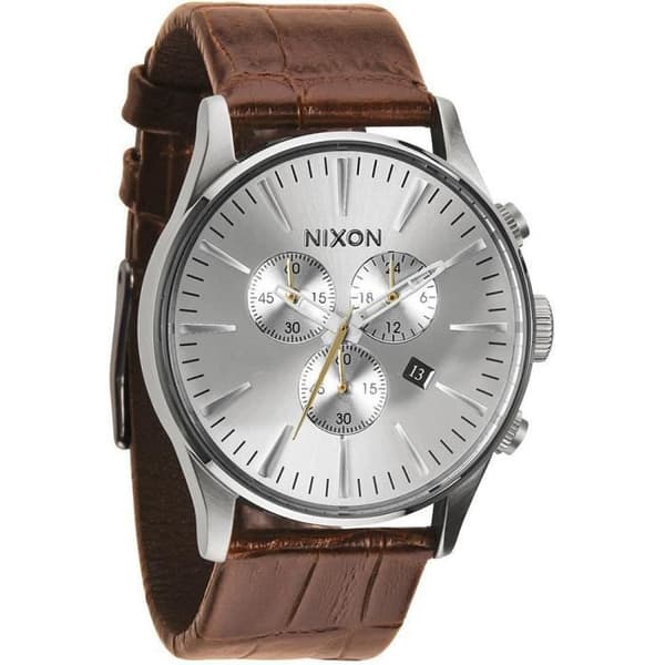 Herrklocka - NIXON - SENTRY A4051888 - Kvarts - Analog - Brunt läder