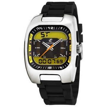 Klocka - CALYPSO - K5336-B - Kvarts - Dubbel display - Gult harts
