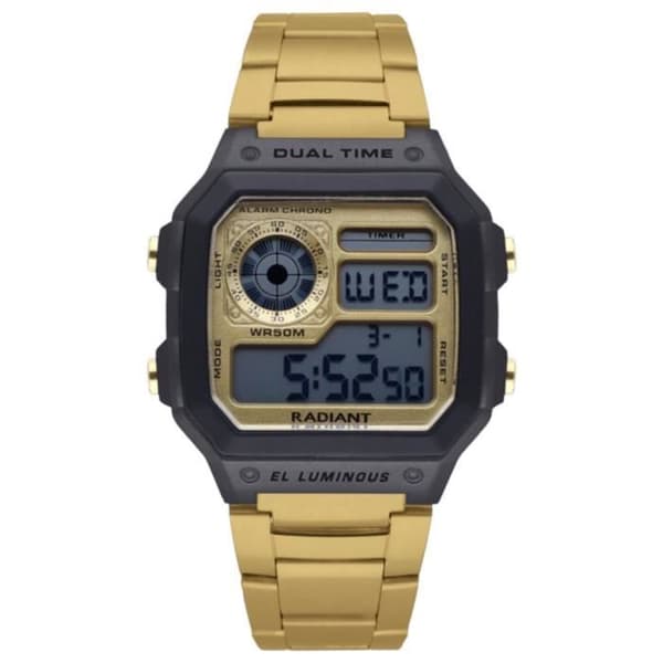 Klocka - RADIANT - ZURI RA505205 - Sport - Kvarts - Fyrkantig - Svart/Guld