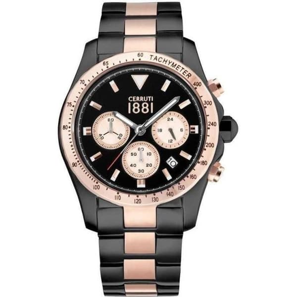 Klocka - Cerruti 1881 - CRA083D221G - Quartz - Dubbel display - Svart