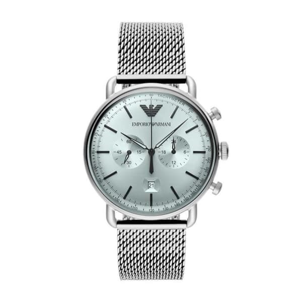 EMPORIO ARMANI Herrklocka - Grått stål - Kvarts - Mineralglas