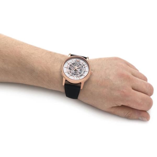 Klocka - Armani - AR60007 - Automatisk - Läder - 51 mm