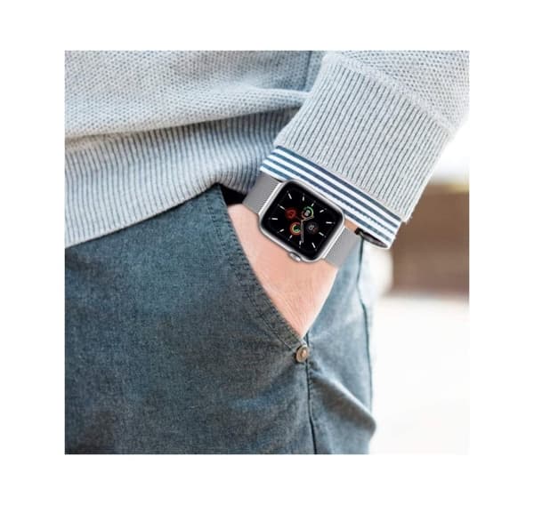 Tech-Protect klokkerem MilaneseBand Apple Watch 4/5/6/7/SE 38/40/41mm, sølv