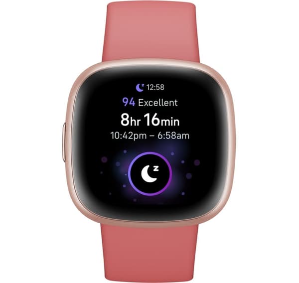 Fitbit Versa 4, vaaleanpunainen hiekka/kupari ruusu