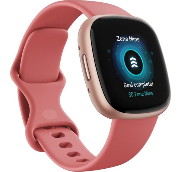 Fitbit Versa 4, vaaleanpunainen hiekka/kupari ruusu