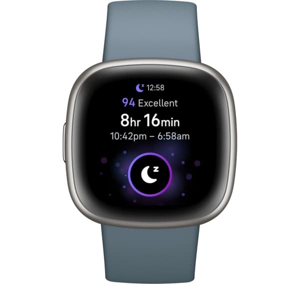 Fitbit Versa 4, vattenfall blå/platina