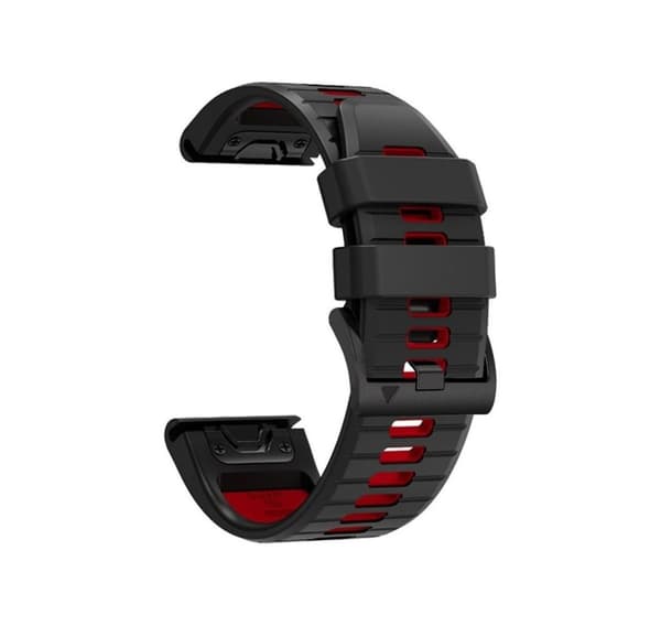 Tech-Protect klokkerem IconBand Pro Garmin fenix 3/5X/3HR/5X Plus/6X/6X Pro/7X, svart/rød