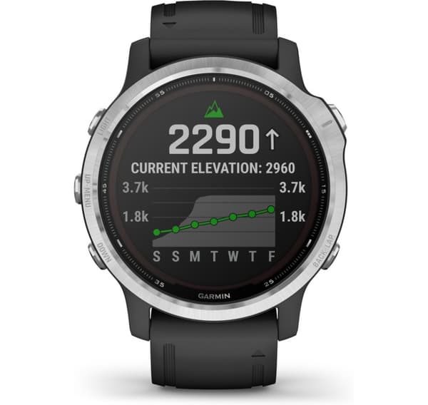 Garmin Fenix 6S Solar, silver/svart